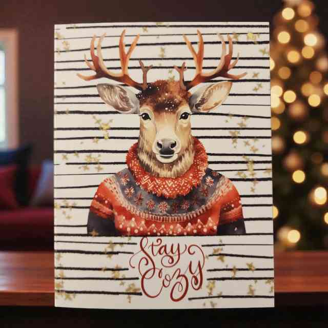 Cozy Deer Christmas Card
