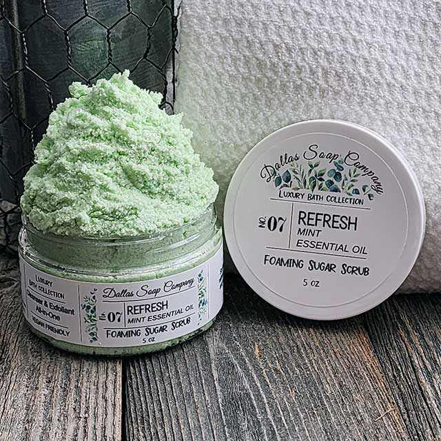 Mint Essential Oil Sugar Scrub - Refresh | Dallas Soap Company