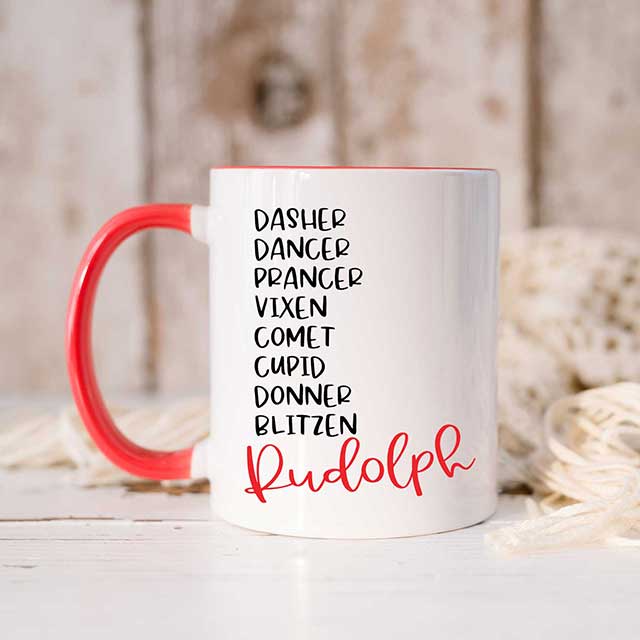 Santa's Reindeer Names Christmas Mug - Grace Mercantile