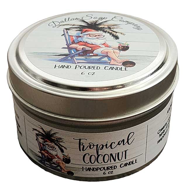 Tropical Coconut Christmas Candle - Dallas Soap Company
