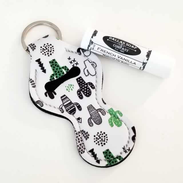Lip Balm Holder Keyring - Cactus