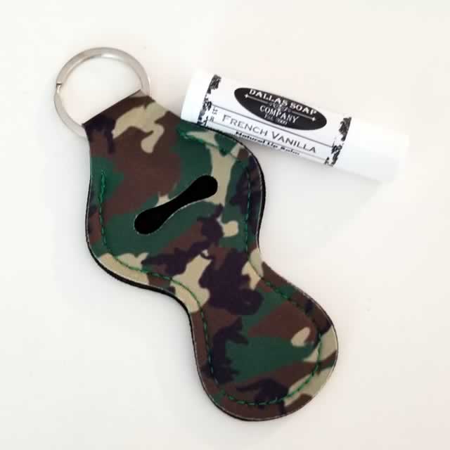 Lip Balm Holder Keyring - Camo