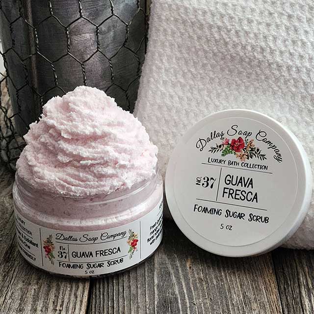 Guava Fresca Foaming Sugar Scrub - Dallas Soap Company