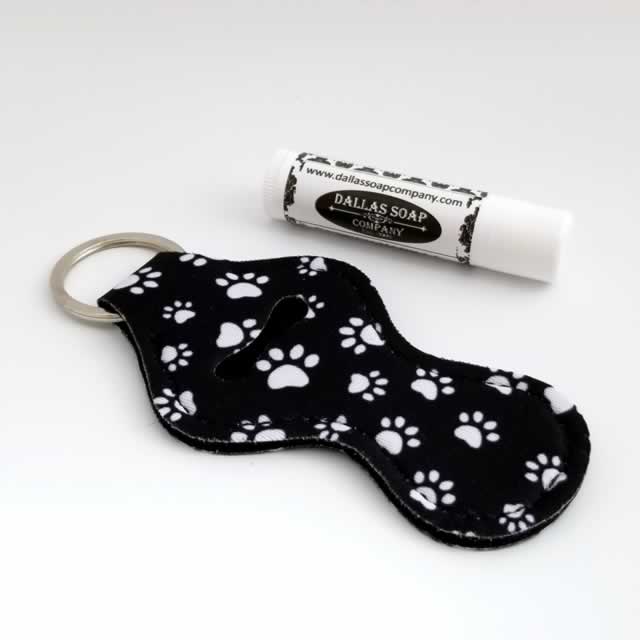 Lip Balm Holder Key Ring - Paw Print