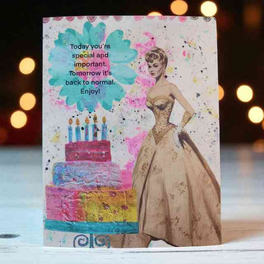 Funny Retro Woman Birthday Card