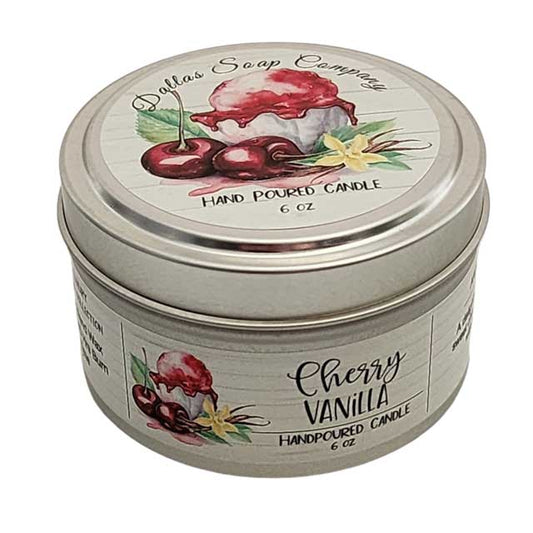 Cherry Vanilla Soy Blend Candle - Dallas Soap Company | Handmade in Texas