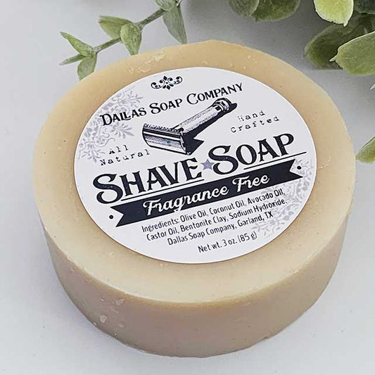 Shaving Soap - Fragrance Free Unscented | Dallas Soap Company - Texas