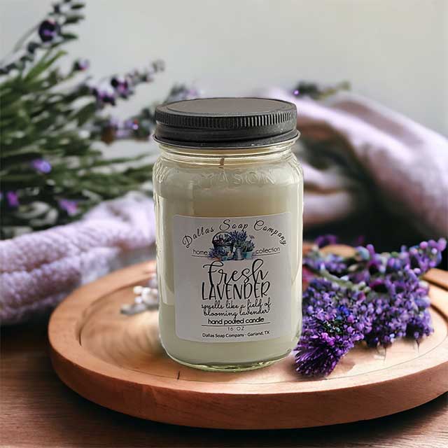 Fresh Lavender Mason Jar Candle - Dallas Soap Company