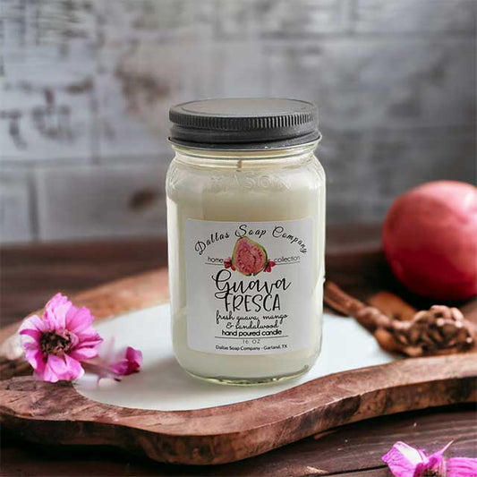 Guava Fresca Mason Jar Candle - Dallas Soap Company