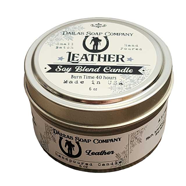Leather Candle - Dallas Soap Company