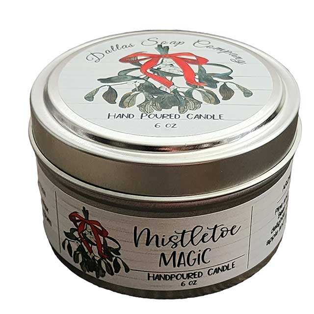 Mistletoe Magic Soy Blend Candle - Tin | Dallas Soap Company