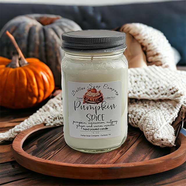 Pumpkin Spice Mason Jar Candle - Dallas Soap Company