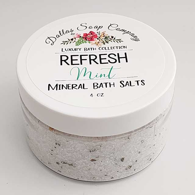 Refresh Mint Essential Oil Bath Salts - Dallas Soap Company