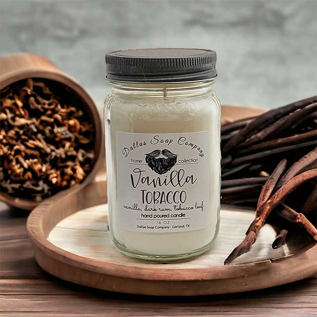Vanilla Tobacco Candle - Dallas Soap Company - Handmade in Texas
