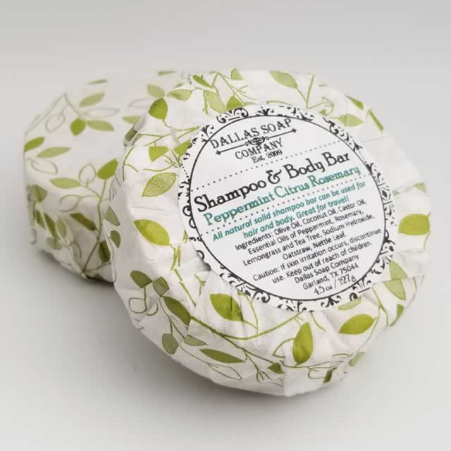 Peppermint Citrus Rosemary Solid Shampoo Bar - All Natural