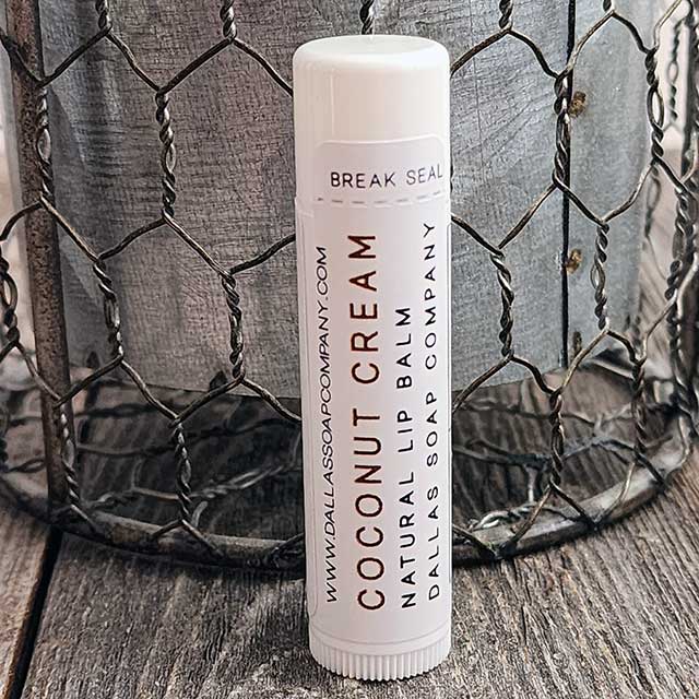 Coconut Cream Lip Balm - Natural, Gluten Free | Dallas Soap Company