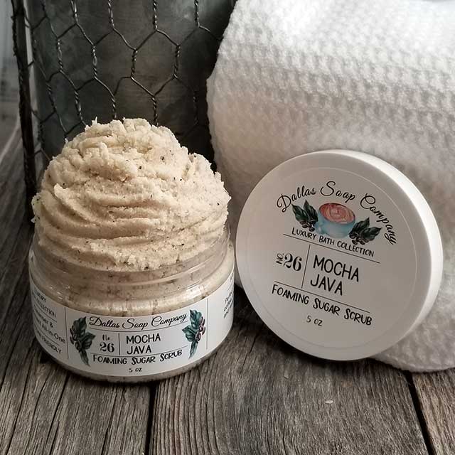 Mocha Java Coffee Foaming Sugar Scrub - Dallas Soap Company