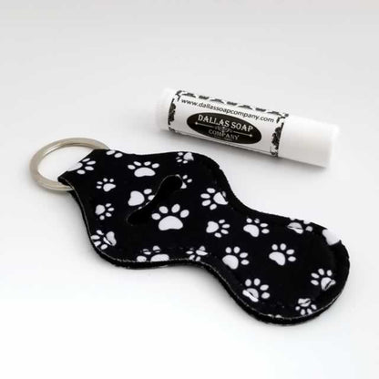 Lip Balm Holder Key Ring - Paw Print
