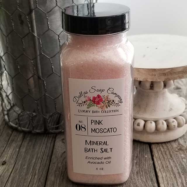 Pink Moscato Bath Salt Dallas Soap Company DSC
