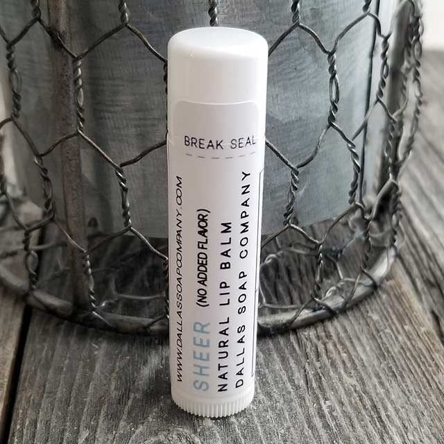 Sheer (Flavor Free) All Natural Lip Balm Gluten Free