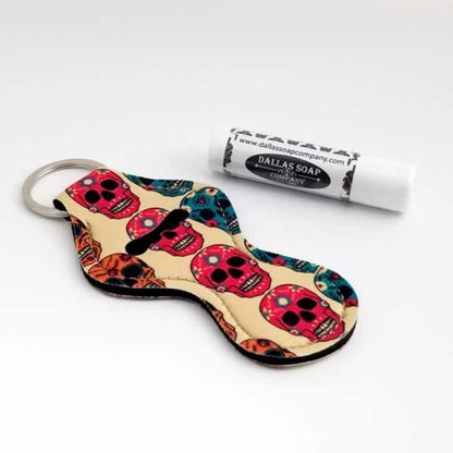 Lip Balm Holder Keyring - Skulls