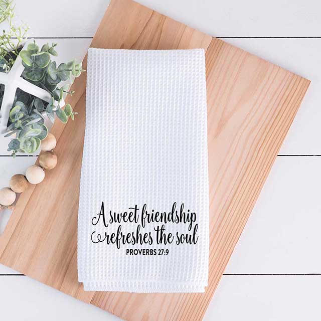 Friendship Bible Verse Tea Towel - Dallas Soap Company