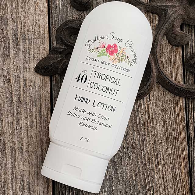 Tropical Coconut Hand Lotion - Travel Size | Dallas Soap Company