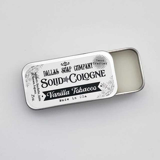 Vanilla Tobacco Solid Cologne | Dallas Soap Company - made in Texas